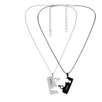Couple Necklace, 304 Stainless Steel, with 2.36inch,1.97inch extender chain, plated, 2 pieces & fashion jewelry & Unisex, Length:Approx 17.32 Inch, Approx 19.69 Inch, Sold By Set