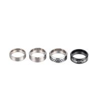 Stainless Steel Finger Ring, 304 Stainless Steel, plated, 4 pieces & fashion jewelry & for man, Sold By Set
