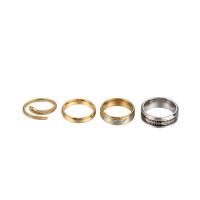 Stainless Steel Finger Ring 304 Stainless Steel plated 4 pieces & fashion jewelry & for man Sold By Set