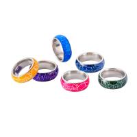 Stainless Steel Finger Ring 304 Stainless Steel with Resin plated Unisex & luminated 8mm Sold By PC