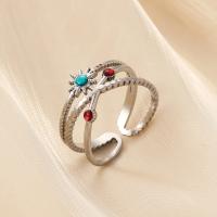 Emajl nehrđajućeg Čelik Ring Finger, 304 nehrđajućeg čelika, pozlaćen, različitih stilova za izbor & za žene, više boja za izbor, Prodano By PC