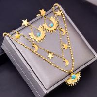 Jewelry Sets Titanium Steel with turquoise plated fashion jewelry & for woman golden Sold By PC