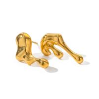 Asymmetric Earrings 304 Stainless Steel Vacuum Ion Plating fashion jewelry & for woman golden Sold By Pair