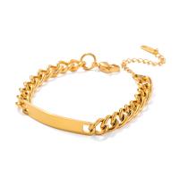 Bijoux bracelet en acier inoxydable, Acier inoxydable 304, bijoux de mode & unisexe & styles différents pour le choix, doré, Vendu par brin