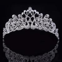 Bridal Tiaras Zinc Alloy fashion jewelry & for woman & with rhinestone silver color nickel lead & cadmium free Sold By PC