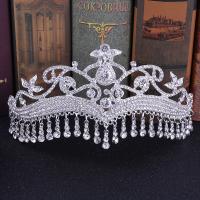 Bridal Tiaras, Tibetan Style, fashion jewelry & for woman & with rhinestone, silver color, nickel, lead & cadmium free, Inner Diameter:Approx 160mm, Sold By PC