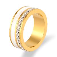 Rhinestone-Edelstahl -Finger-Ring, 316 L Edelstahl, Kreisring, verschiedene Größen vorhanden & für Frau & mit Strass, keine, verkauft von PC