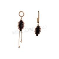 Asymmetric Earrings Brass real gold plated fashion jewelry & micro pave cubic zirconia & for woman mixed colors nickel lead & cadmium free 54mm Sold By Pair
