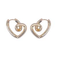 Brass Leverback Earring, Heart, plated, fashion jewelry, golden, nickel, lead & cadmium free, 19x24mm, Sold By Pair