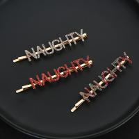 Hair Slide Zinc Alloy Alphabet Letter plated for woman & with rhinestone nickel lead & cadmium free Sold By PC