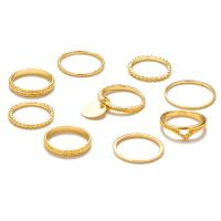 Zinc Alloy Ring Set plated 9 pieces & fashion jewelry & for woman Sold By Set