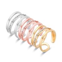 Rhinestone Stainless Steel Finger Ring 316L Stainless Steel Vacuum Ion Plating & for woman & with rhinestone Sold By PC