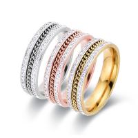 Rhinestone Stainless Steel Finger Ring, 316L Stainless Steel, Donut, Vacuum Ion Plating, different size for choice & for woman & with rhinestone, more colors for choice, Sold By PC