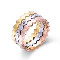 Палец кольцо из нержавеющей стали, Нержавеющая сталь 316, три части & разный размер для выбора & Женский, разноцветный, продается указан