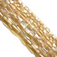 Natürliche Süßwasser Muschel Perlen, Tropfen, DIY & verschiedene Größen vorhanden, gelb, verkauft per ca. 38 cm Strang