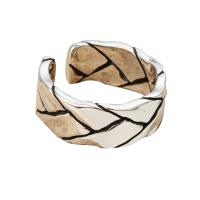 925 Sterling Silver Cuff Finger Ring, antique silver color plated, Unisex & adjustable, US Ring Size:5.5-7.5, Sold By PC