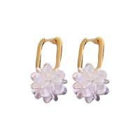 Brass Leverback Earring with Plastic Pearl fashion jewelry & for woman golden nickel lead & cadmium free Sold By Pair