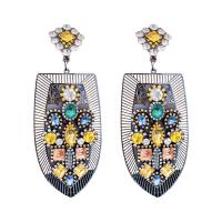 Tibetan Style Stud Earring, fashion jewelry & for woman & with rhinestone, nickel, lead & cadmium free, 101x36mm, Sold By Pair