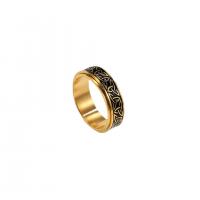 Stainless Steel Finger Ring 316L Stainless Steel 18K gold plated fashion jewelry & Unisex golden Sold By PC