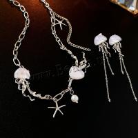 Jewelry Sets Titanium Steel with Resin & Plastic Pearl fashion jewelry & for woman original color Length Approx 49 cm Sold By PC