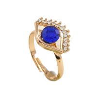 Tibetan Style Finger Ring, gold color plated, fashion jewelry & for woman & with rhinestone, two different colored, Sold By PC