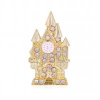 Tibetan Style Brooches, gold color plated, fashion jewelry & for woman & enamel & with rhinestone, multi-colored, 60x33mm, Sold By PC