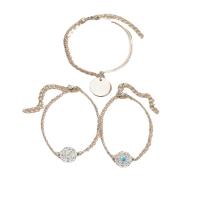 Zinc Alloy Bracelet silver color plated three pieces & fashion jewelry & for woman & enamel silver color Sold By Set