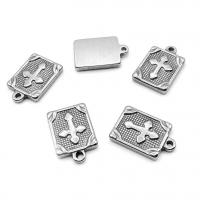 Stainless Steel Pendants 304 Stainless Steel Rectangle polished vintage & fashion jewelry & Unisex original color Sold By PC