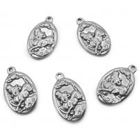 Stainless Steel Pendants 304 Stainless Steel Oval vintage & fashion jewelry & Unisex original color Sold By PC