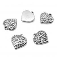 Stainless Steel Heart Pendants 304 Stainless Steel polished vintage & DIY original color Sold By PC