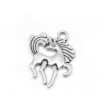 Tibetan Style Animal Pendants, Unicorn, antique silver color plated, vintage & DIY, nickel, lead & cadmium free, 14x16mm, Approx 50PCs/Bag, Sold By Bag