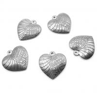 Stainless Steel Heart Pendants, 304 Stainless Steel, polished, vintage & DIY, original color, 24x25mm, Sold By PC