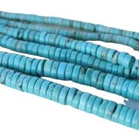 Turquoise Beads, Natural Turquoise, Flat Round, polished, DIY & different size for choice, blue, Sold By Strand