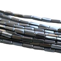 Gemstone Smycken Pärlor, Terahertz Stone, Rektangel, polerad, DIY, svart, 4x13mm, Såld Per Ca 39 cm Strand