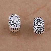 Tibetan Style Jewelry Beads, Flat Round, antique silver color plated, vintage & DIY, nickel, lead & cadmium free, 9.50x6mm, Approx 10PCs/Bag, Sold By Bag