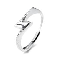 Solidny srebrny pierścień, 925 Srebro, Symbol błyskawicy, biżuteria moda & dla kobiety, bez zawartości niklu, ołowiu i kadmu, 6mm, sprzedane przez PC