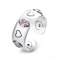 Solidny srebrny pierścień, 925 Srebro, biżuteria moda & mikro utorować cyrkonia & dla kobiety, bez zawartości niklu, ołowiu i kadmu, 8mm, sprzedane przez PC