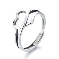 Sterling Silver Jewelry Finger Ring, 925 sterline d'argento, Cuore, gioielli di moda & per la donna, assenza di nichel,piombo&cadmio, 10mm, Venduto da PC