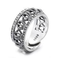Sterling Silver smycken finger ring, 925 sterling silver, Crown, mode smycken & för kvinna, nickel, bly och kadmium gratis, 9mm, Säljs av PC