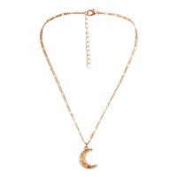 Zinc Alloy Jewelry Necklace with 1.97inch extender chain Moon fashion jewelry & for woman nickel lead & cadmium free Length Approx 18.11 Inch Sold By PC
