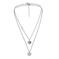 Multi Layer Necklace 304 Stainless Steel with 1.97inch extender chain Double Layer & fashion jewelry & for man Length Approx 23.62 Inch Approx 19.69 Inch Sold By PC