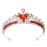 Bridal Tiaras Zinc Alloy with Crystal & Plastic Pearl micro pave cubic zirconia & for woman & with rhinestone nickel lead & cadmium free Inner Approx 155mm Sold By PC