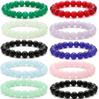 Glass Beads Bracelet, handmade, fashion jewelry & Unisex, more colors for choice, 10mm, Sold Per Approx 7.48 Inch Strand