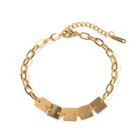 Stainless Steel Jewelry Bracelet 304 Stainless Steel with 1.57inch extender chain 18K gold plated fashion jewelry & for woman golden 8.10mm Sold Per Approx 6.89 Inch Strand