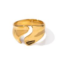 Stainless Steel Finger Ring, 304 Stainless Steel, Vacuum Ion Plating, fashion jewelry & for woman, golden, Sold By PC