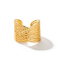 Vinger Ring in edelstaal, 304 roestvrij staal, mode sieraden & voor vrouw, gouden, Verkocht door PC