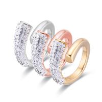 Rhinestone Stainless Steel Finger Ring, 316L Stainless Steel, Vacuum Ion Plating, different size for choice & for woman & with rhinestone, more colors for choice, Sold By PC