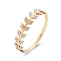 nehrđajućeg Čelik vještački dijamant Finger Ring, Titanium Čelik, List, za žene & s Rhinestone, više boja za izbor, Prodano By PC