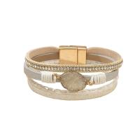 Bracelets cordon PU, cuir PU, avec alliage de zinc, Placage de couleur d'or, bijoux de mode & pour femme, plus de couleurs à choisir, Longueur:19 cm, Vendu par PC