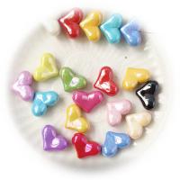 Plated Ακρυλικές Χάντρες, Ακρυλικό, Καρδιά, DIY, περισσότερα χρώματα για την επιλογή, 17x22mm, 10PCs/τσάντα, Sold Με τσάντα
